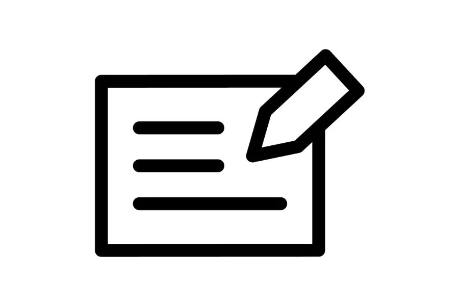 Stock image of a pencil and a note