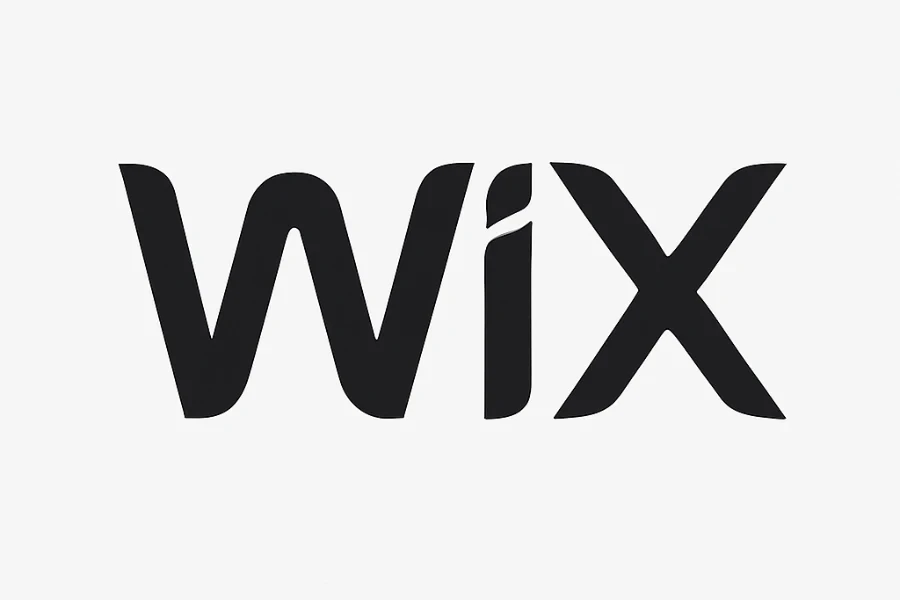 A bold black Wix logo centered on a white background