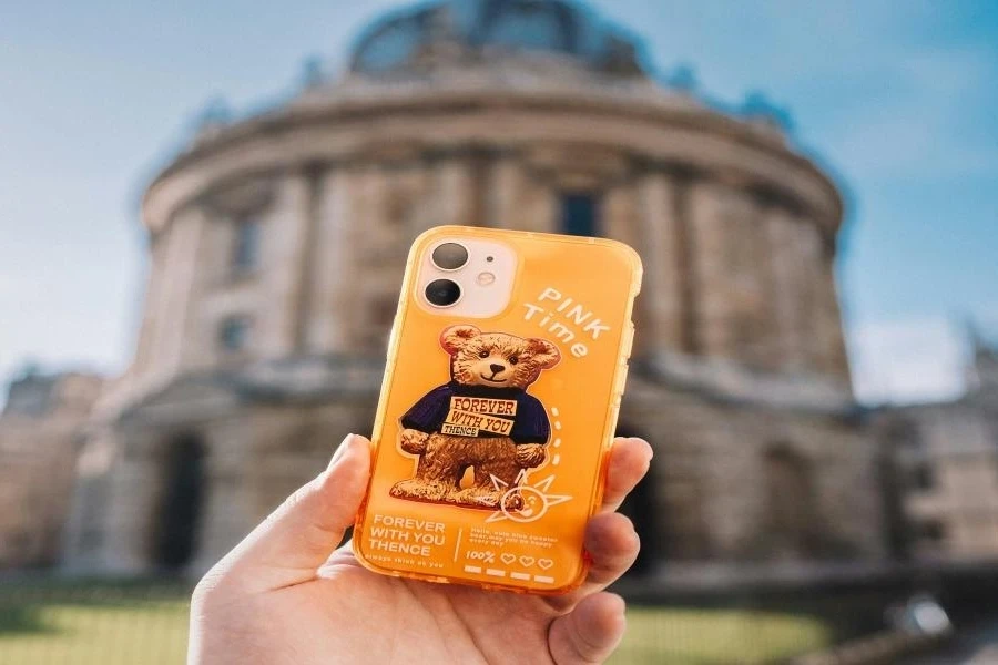 A customized yellow phone case