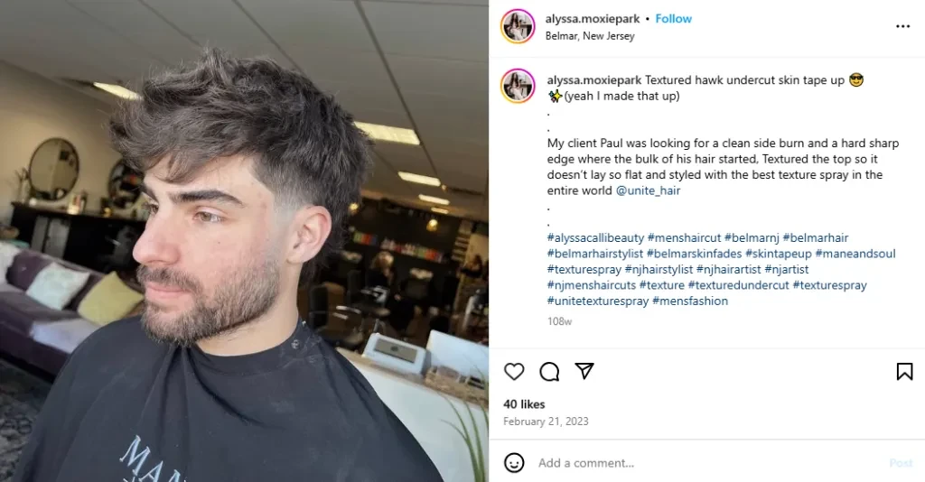 A screenshot of a man getting a textured undercut