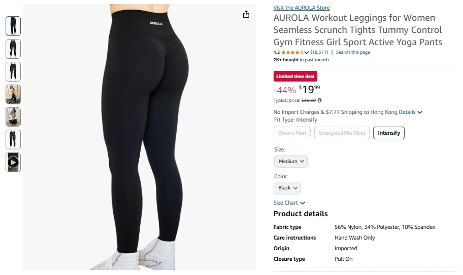 AUROLA Seamless High-Waisted Workout Leggings for Women