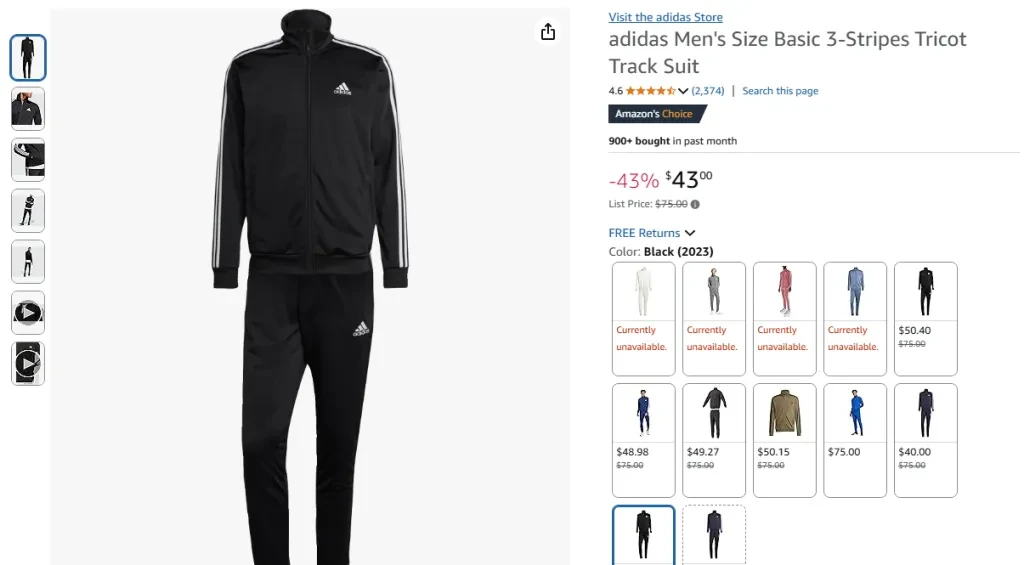 Adidas Men's Basic 3-Stripes Tricot Track Suit