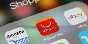 AliExpress among other shopping apps on a phone