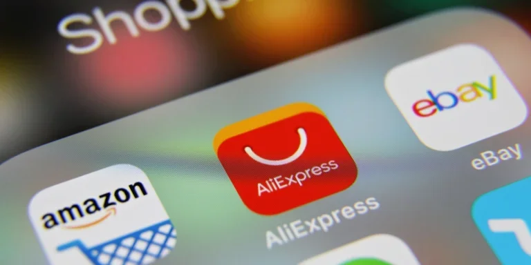 AliExpress among other shopping apps on a phone