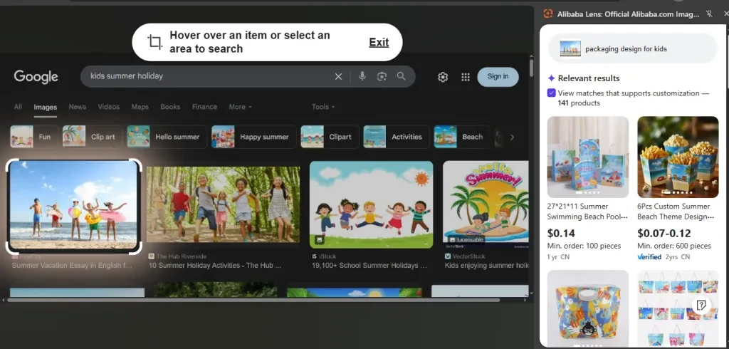 Alibaba Lens makes sourcing customizable kids’ packaging suppliers easier