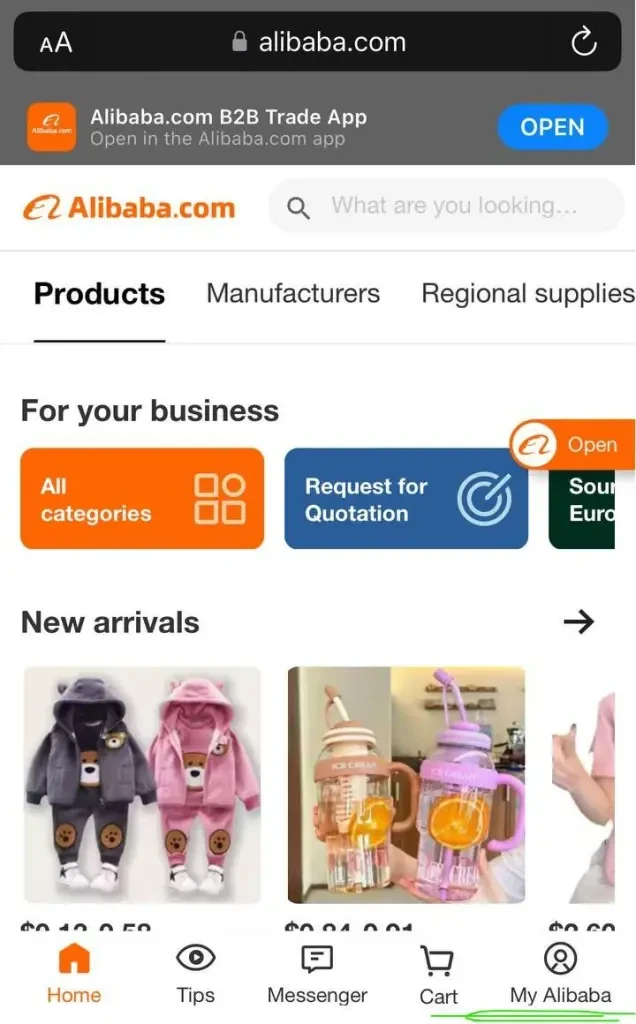 Alibaba.com account can be created from any mobile phone