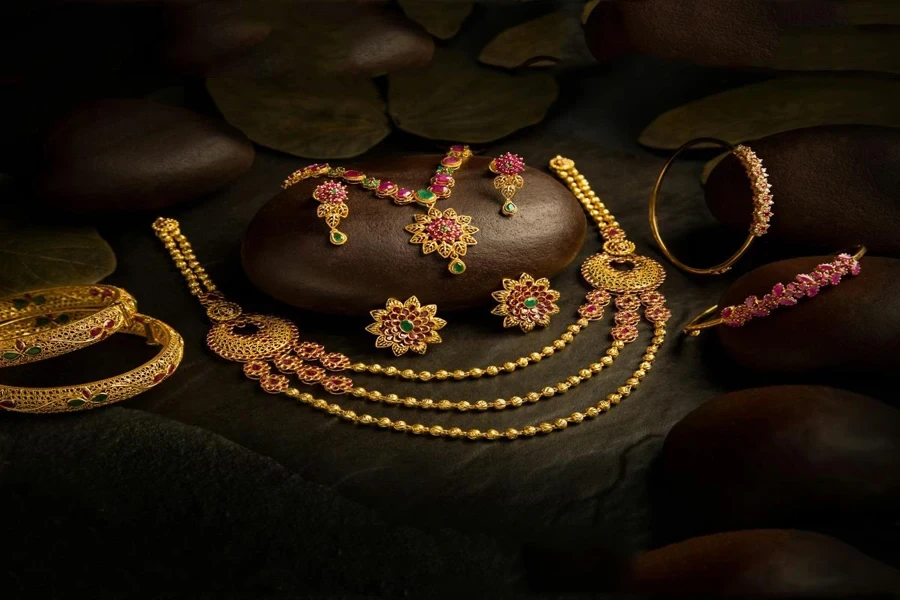 Assorted jewelry on a table