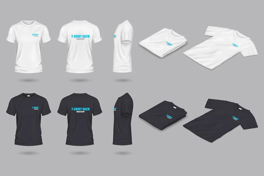 Black and white t-shirt templates (mockups)