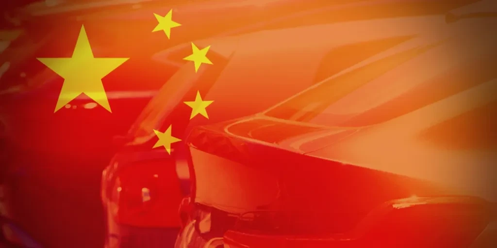 Chinese cars with a cars in the background