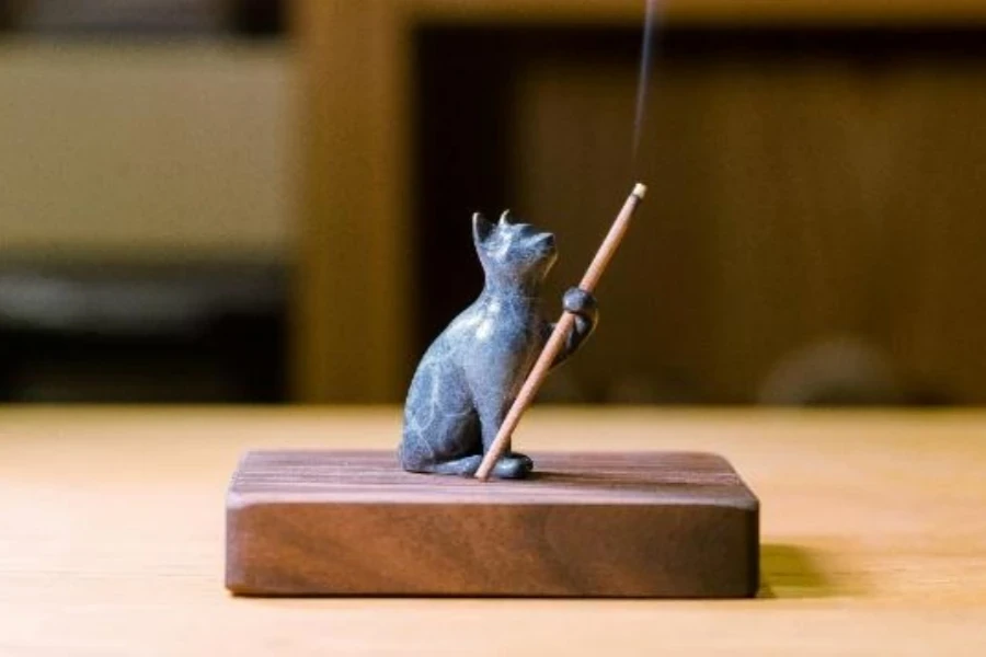 Dog statue incense stick burner
