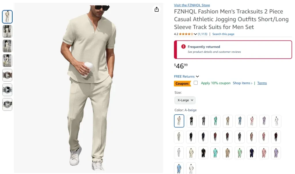 FZNHQL Fashion Men's Tracksuits — 2 Piece Casual Athletic Jogging Set