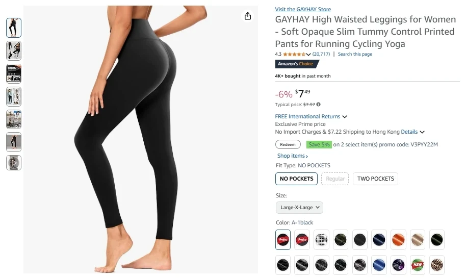 GAYHAY High Waisted Leggings for Women
