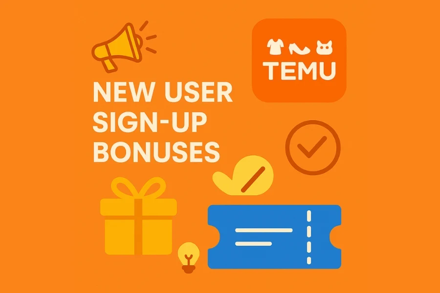 Getting new user sign-up bonuses on Temu