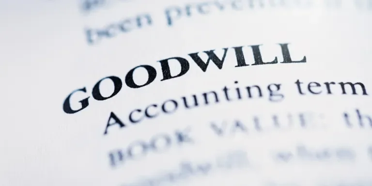 Goodwill accounting on a page