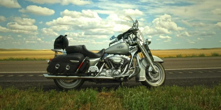 Sepeda Motor Cruiser Abu-abu dan Perak Dekat Rumput Hijau