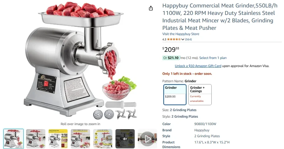 Happybuy Commercial Meat Grinder
