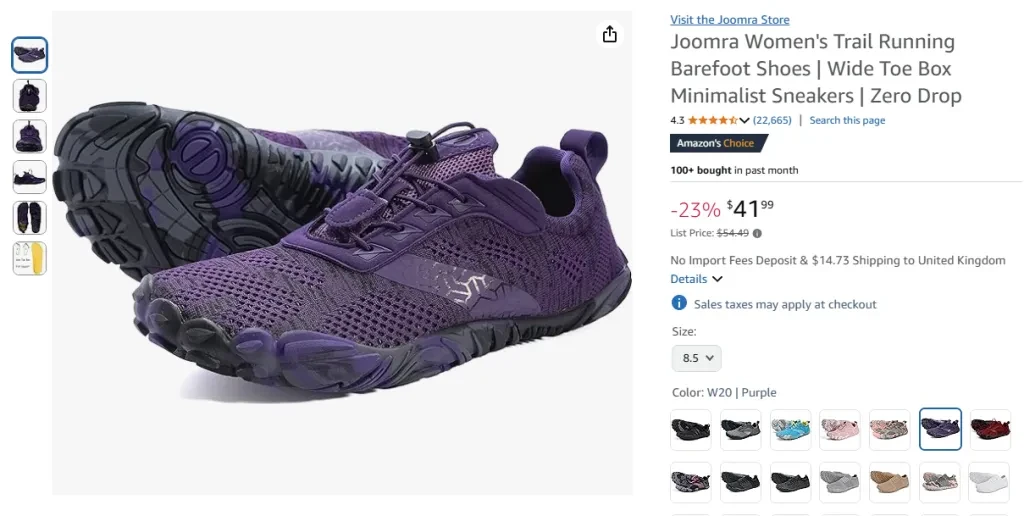 Joomra Women's Trail Running Barefoot Shoes
