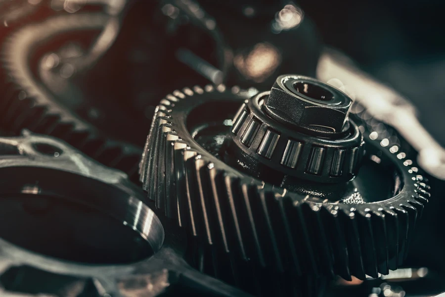Metal parts of a vehicle transmission