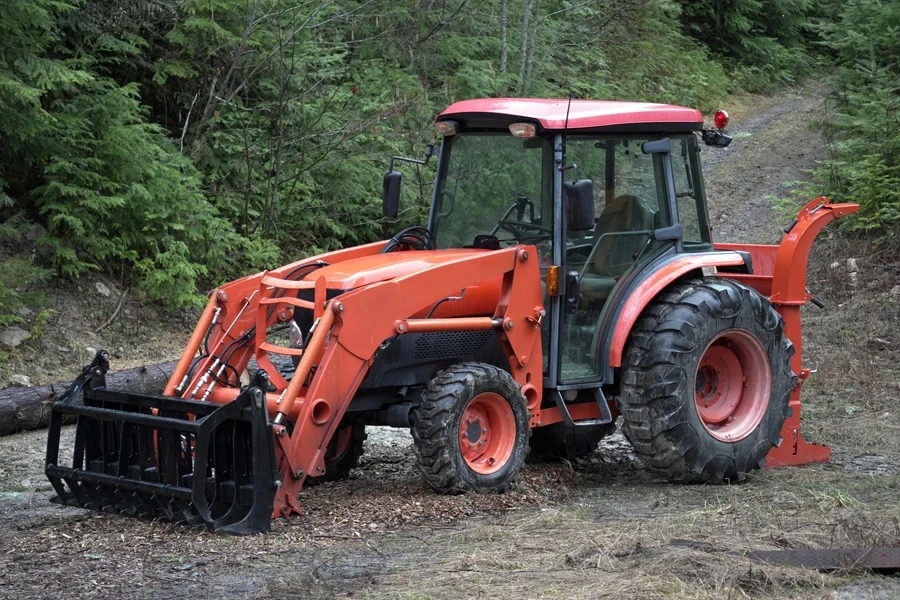 Midsize tractor in the woods