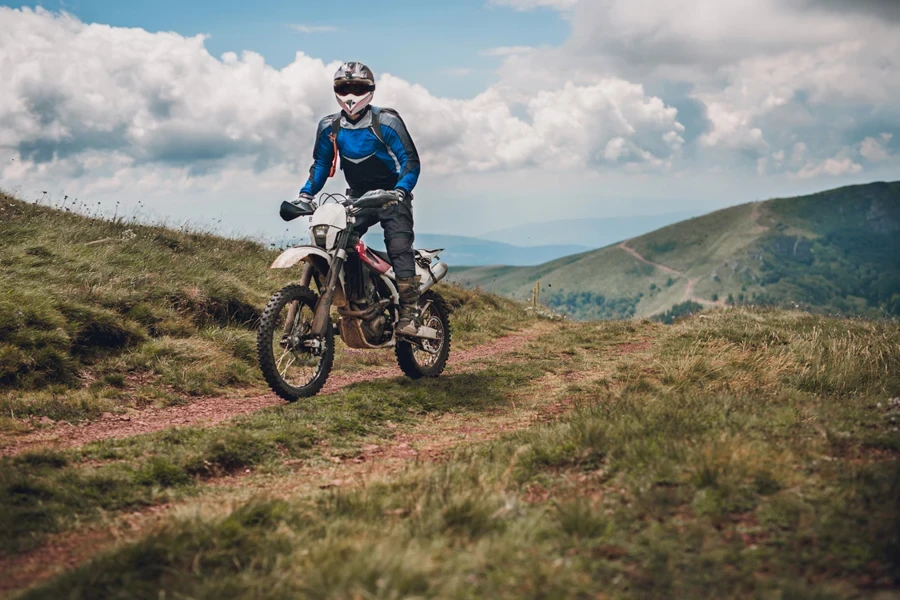 Motocross rider in the trails