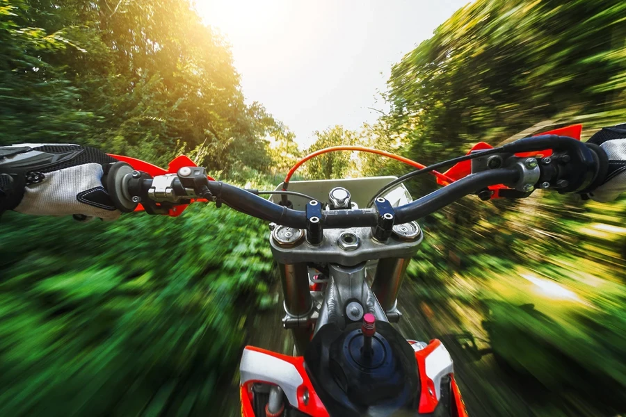 POV of Enduro motocross racing