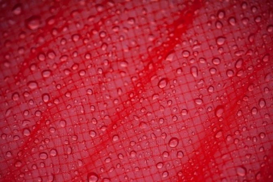 Panel of water-resistant fabric