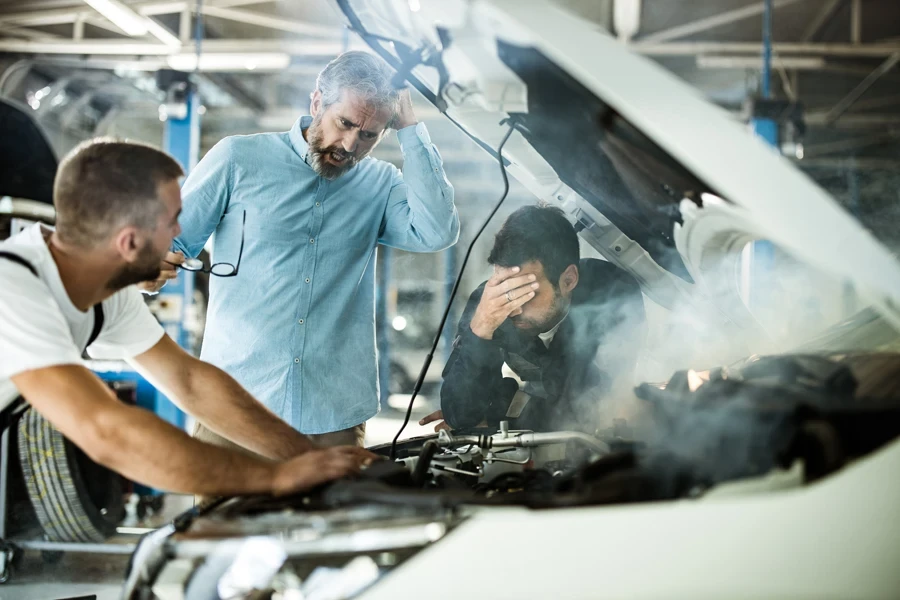 People worried about an overheating car