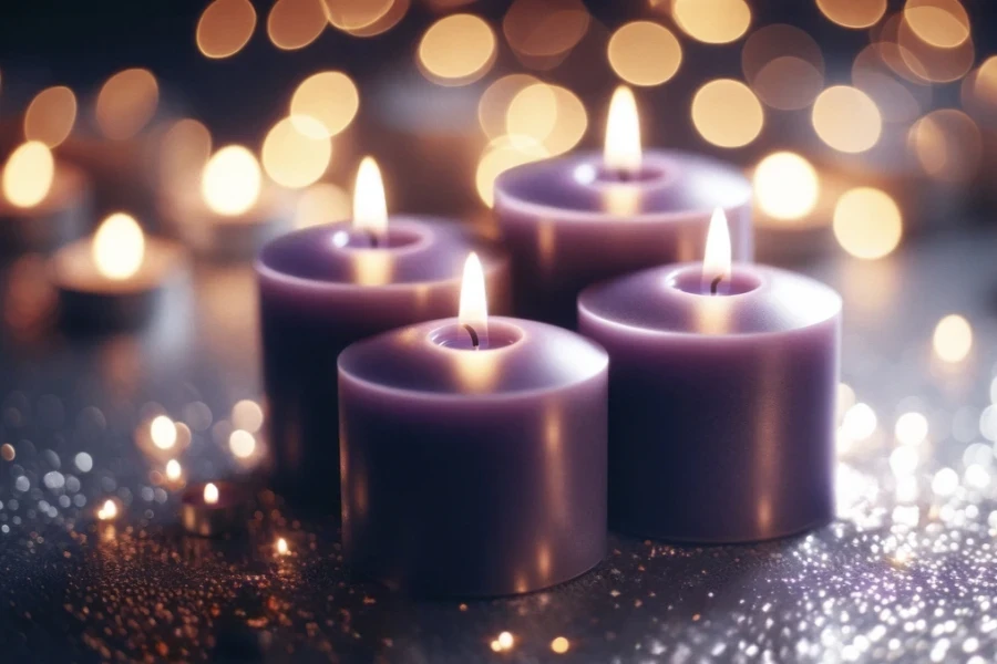Purple candles with a background