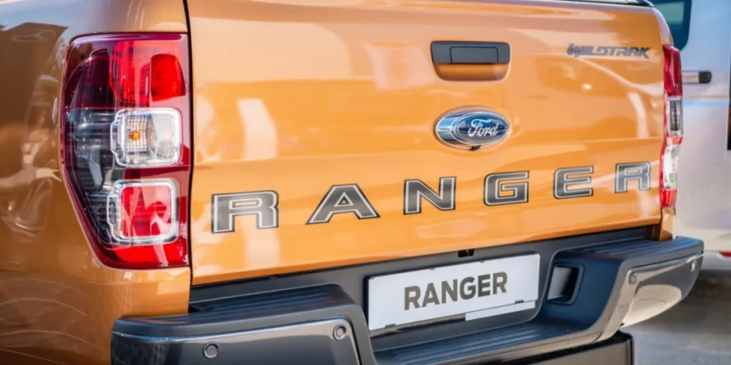 Rear view of a Ford Ranger Wildtrak