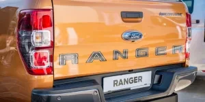 Rear view of a Ford Ranger Wildtrak
