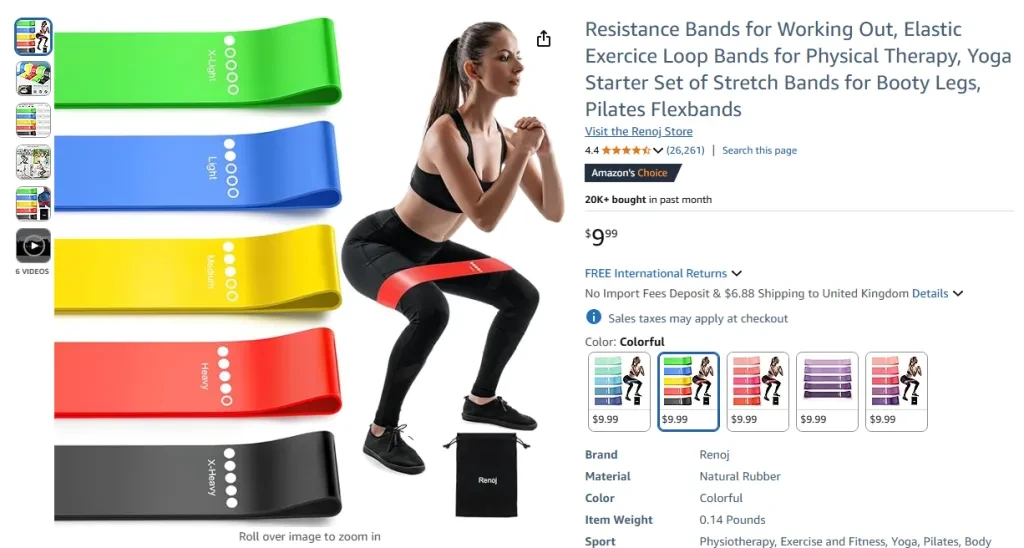 Resistance Bands for Working Out – Elastic Exercise Band Set