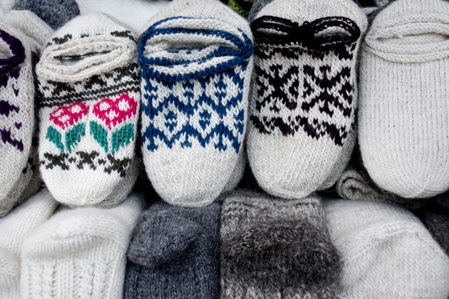 Selection of ultimate soft knit alpaca socks in shop