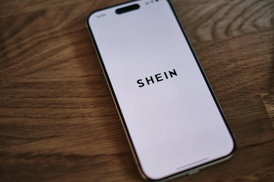 Shein written across a smartphone screen