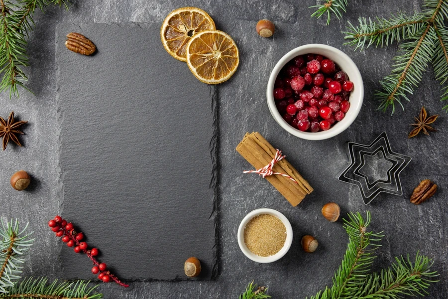 Slate food platter used for Christmas function during the day