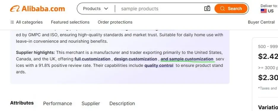 Some providers on Alibaba.com also support sample customization