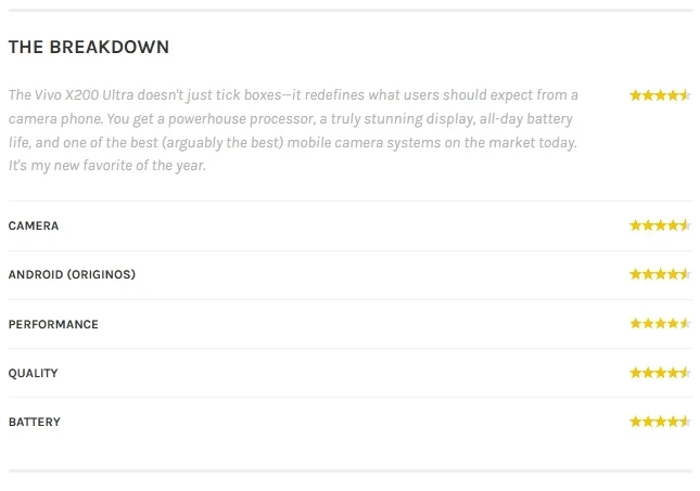 The breakdown