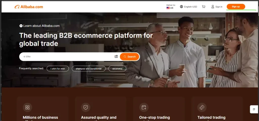 To register an account, on Alibaba.com, click on “Sign Up