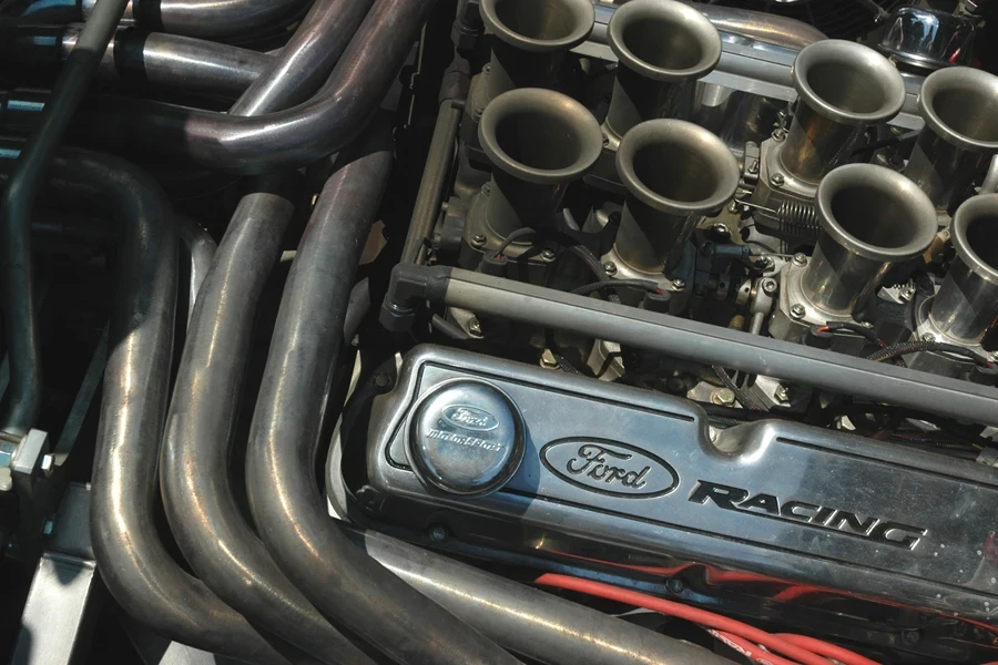 Upclose look of a Ford engine
