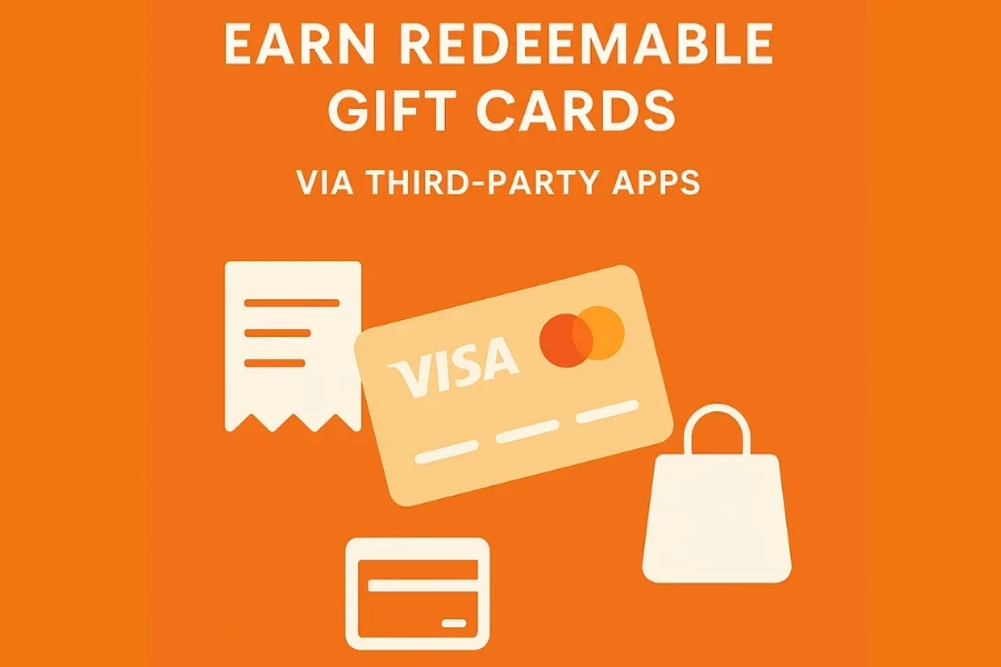 Using third-party apps to earn redeemable gift cards