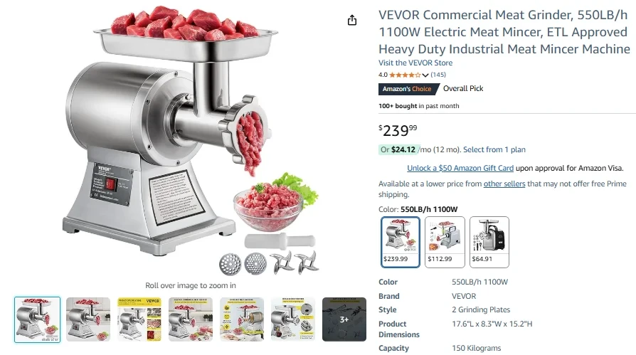 VEVOR Meat Grinder