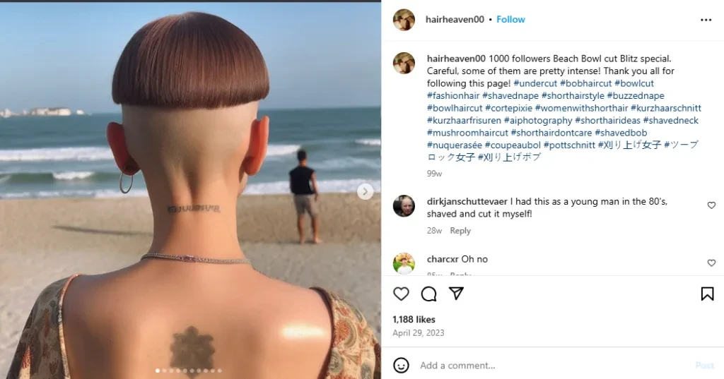 Woman rocking a high and tight cut at the beach