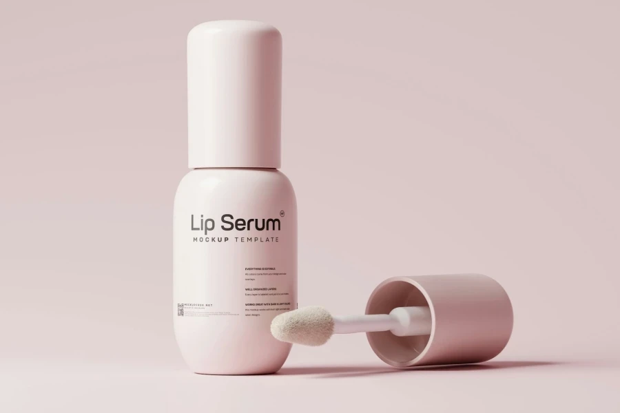 A bottle of lip serum product container