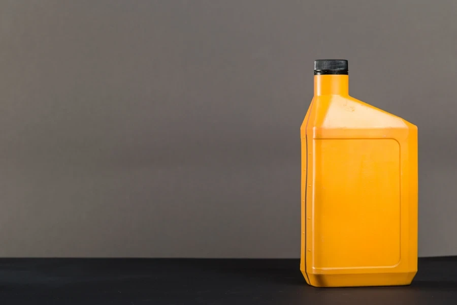 A bottle of synthetic engine oil
