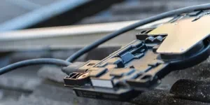 A microinverter with cables for solar panels