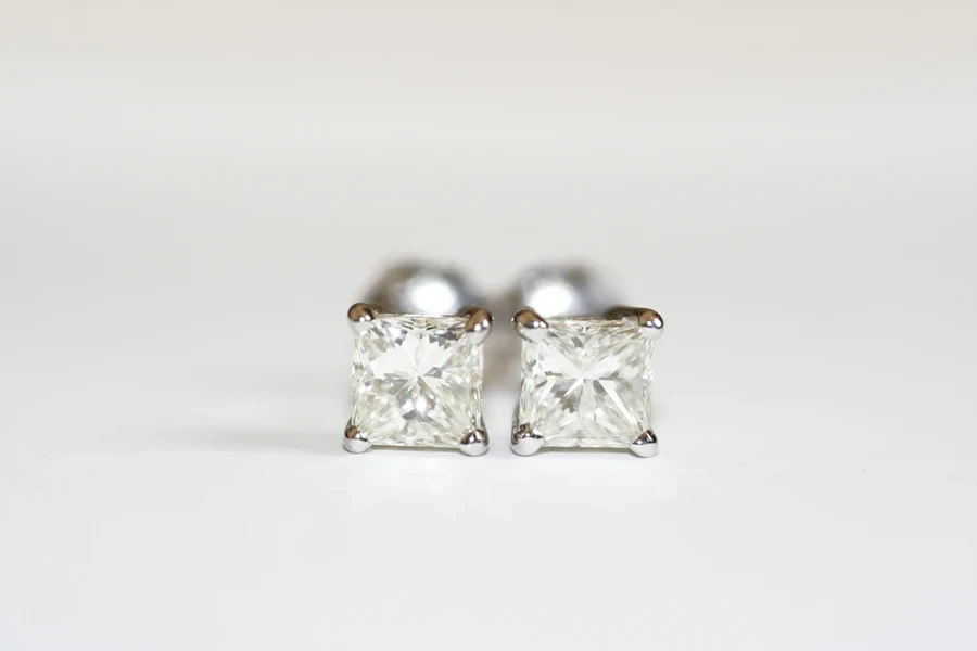 A photo of men’s square-cut studs