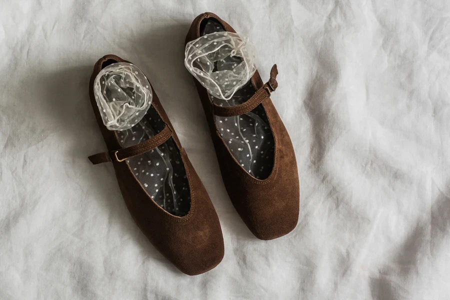 A photo of square-toe ballet flats