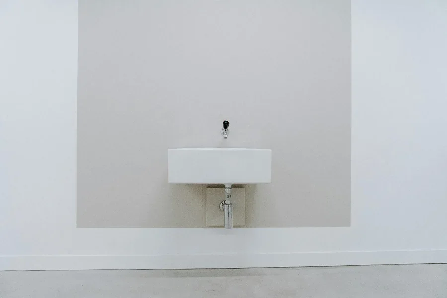 A white sink in a room