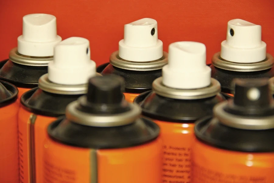 Aerosol spray cans without lids