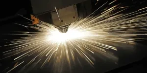 An etching machine with sparks everywhere