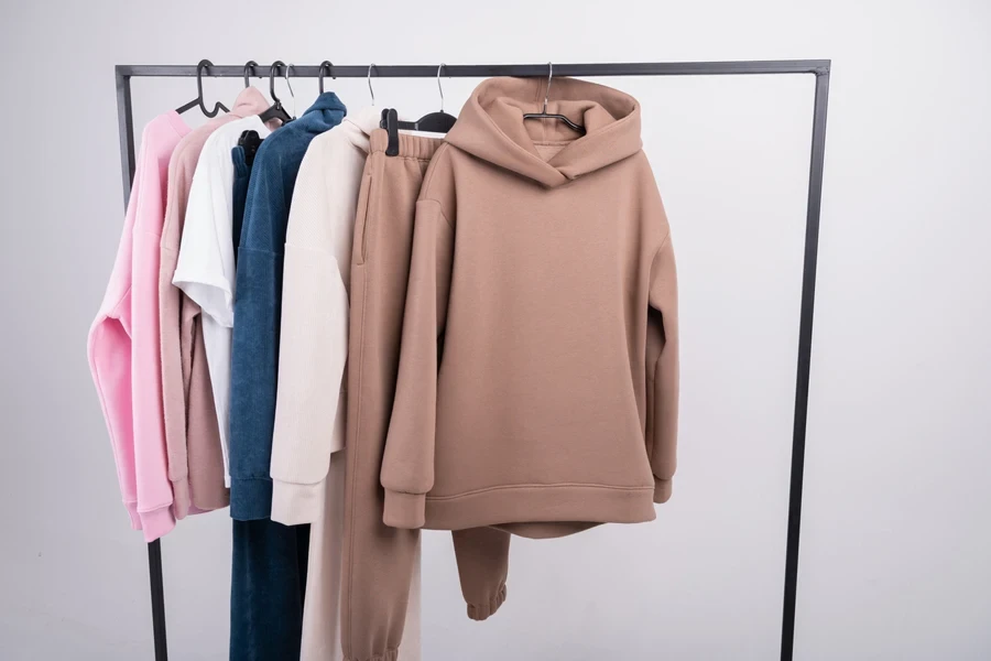Bamboo clothes on hangers